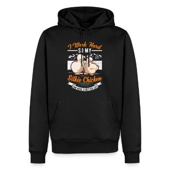 Silk Chicken Retraité Silkie Chicken Grand-père - Sweat à capuche Premium bio Homme - noir - Devant - Nico (187cm)