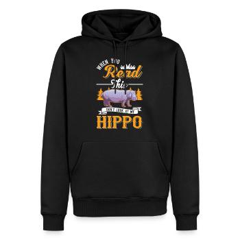 Hippo Lover Hippo Hippo Hippo - Men’s Premium Organic Hoodie - black - Front - Nico (187cm)