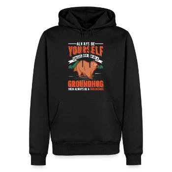 Murmeltier Groundhog Marmot Waldmurmeltier - Männer Premium Bio Hoodie - Schwarz - Vorne - Nico (187cm)
