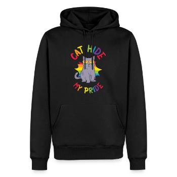 Cat Hide My Pride Chats LGBT et - Sweat à capuche Premium bio Homme - noir - Devant - Nico (187cm)