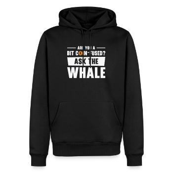 Bitcoin Crypto-monnaie Drôle Demandez à la chemise de baleine - Sweat à capuche Premium bio Homme - noir - Devant - Nico (187cm)