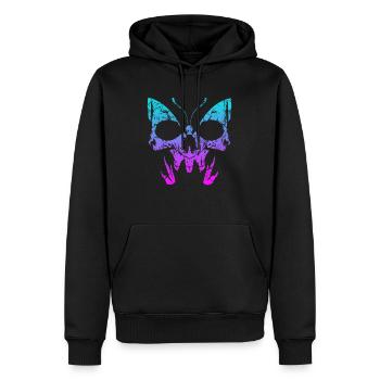 Gothic Schmetterling Totenkopf Knochen Skelett - Männer Premium Bio Hoodie - Schwarz - Vorne - Nico (187cm)
