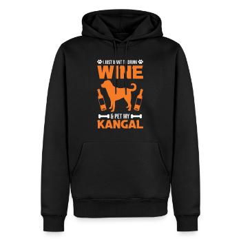 Kangal und Wein Anatolischer Hirtenhund - Männer Premium Bio Hoodie - Schwarz - Vorne - Nico (187cm)