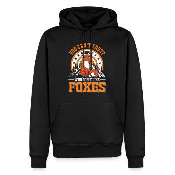 Fuchs Geschenk Rotfuchs - Männer Premium Bio Hoodie - Schwarz - Vorne - Nico (187cm)