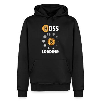 Bitcoin Crypto-monnaie BTC Boss Chargement Shirt - Sweat à capuche Premium bio Homme - noir - Devant - Nico (187cm)