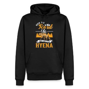 Hyäne Geschenk Erdwolf Hyena - Männer Premium Bio Hoodie - Schwarz - Vorne - Nico (187cm)