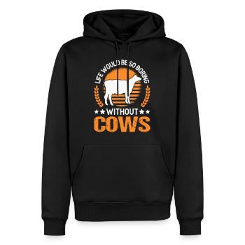 La vie serait si ennuyeuse sans Cows Kuh - Sweat à capuche Premium bio Homme - noir - Devant - Nico (187cm)
