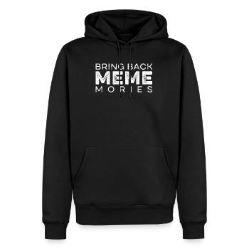 Soziale Medien wecken Meme-Erinnerungen - Männer Premium Bio Hoodie - Schwarz - Vorne - Nico (187cm)