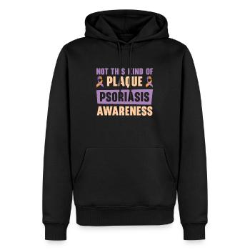 Psoriasis Warrior Plaque Lavendel Orange Ribbon - Männer Premium Bio Hoodie - Schwarz - Vorne - Nico (187cm)