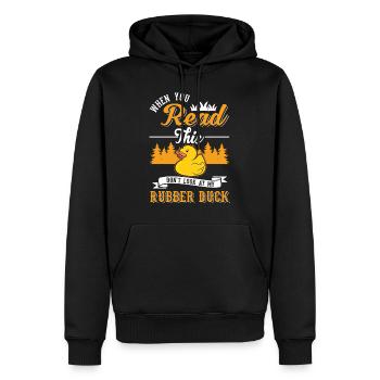 Canard en caoutchouc Cadeau Canard Grinçant Canard Bain Canard - Sweat à capuche Premium bio Homme - noir - Devant - Nico (187cm)