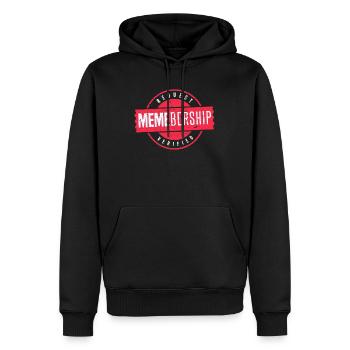 Social Media Meme Membership Request - Men’s Premium Organic Hoodie - black - Front - Nico (187cm)