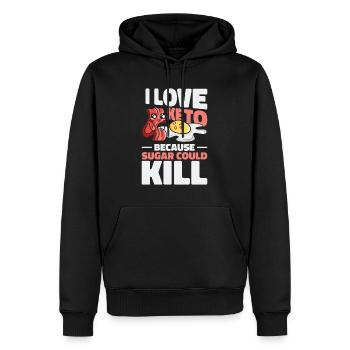 Keto-Diät Ketogene Ernährung Ernährungsberaterin - Männer Premium Bio Hoodie - Schwarz - Vorne - Nico (187cm)