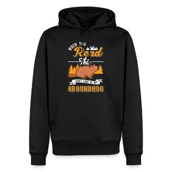 Murmeltier Groundhog Marmot Waldmurmeltier - Männer Premium Bio Hoodie - Schwarz - Vorne - Nico (187cm)