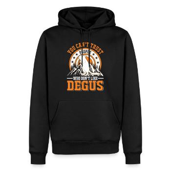 You can't trust people who don't like Degus - Männer Premium Bio Hoodie - Schwarz - Vorne - Nico (187cm)