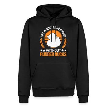Canard en caoutchouc Cadeau Canard Grinçant Canard Bain Canard - Sweat à capuche Premium bio Homme - noir - Devant - Nico (187cm)