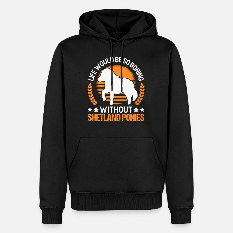 Shetland Pony Geschenk Shetty - Männer Premium Bio Hoodie - Schwarz