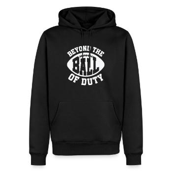 Fußball Jenseits des Balls der Pflicht Sport - Männer Premium Bio Hoodie - Schwarz - Vorne - Nico (187cm)