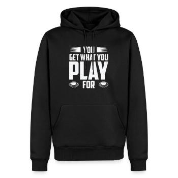 Fußball Sie bekommen, was Sie spielen für Sport - Männer Premium Bio Hoodie - Schwarz - Vorne - Nico (187cm)