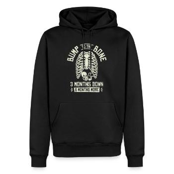 Grossesse Halloween Bump To The Bone - Sweat à capuche Premium bio Homme - noir - Devant - Nico (187cm)