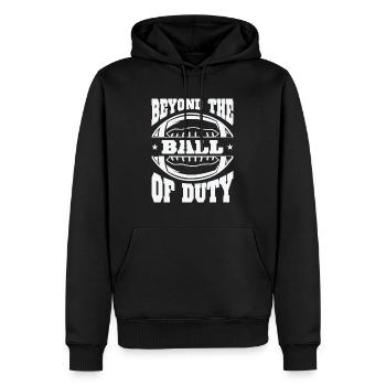 Fußball Jenseits des Balls der Pflicht Sport - Männer Premium Bio Hoodie - Schwarz - Vorne - Nico (187cm)