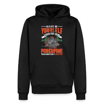 Amateur de porc-épic Porc-épic - Sweat à capuche Premium bio Homme - noir - Devant - Nico (187cm)