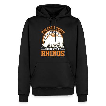 Rhinocéros Cadeau Rhinocéros - Sweat à capuche Premium bio Homme - noir - Devant - Nico (187cm)
