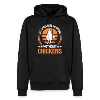 Chicken Chicken Breeding Chicken Farmer - Men’s Premium Organic Hoodie - black - Front - Nico (187cm)
