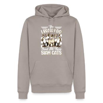 Siamkatze Siamesische Katze Siam Cat - Männer Premium Bio Hoodie - Taupe - Vorne - Nico (187cm)