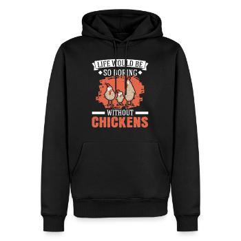 Poulet Élevage de poulet Éleveur de poulet - Sweat à capuche Premium bio Homme - noir - Devant - Nico (187cm)