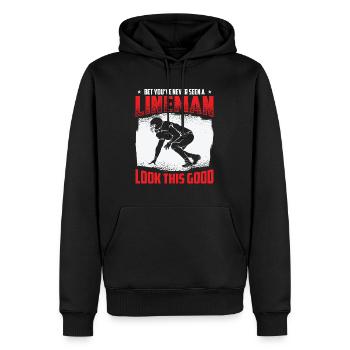 Football Lineman Leben Lustig Gutaussehend - Männer Premium Bio Hoodie - Schwarz - Vorne - Nico (187cm)