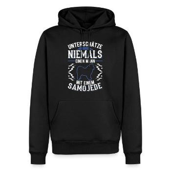 Samojede Mann Schlittenhund Samojeden - Männer Premium Bio Hoodie - Schwarz - Vorne - Nico (187cm)