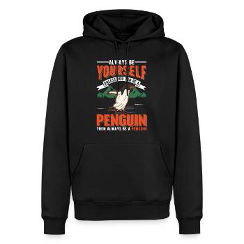Pingouin Cadeau Pingouin - Sweat à capuche Premium bio Homme - noir - Devant - Nico (187cm)