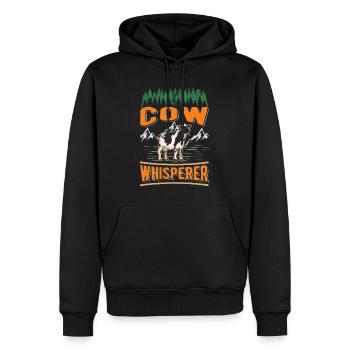 Cow Whisperer Farmer Cattle Breeder Cows - Men’s Premium Organic Hoodie - black - Front - Nico (187cm)