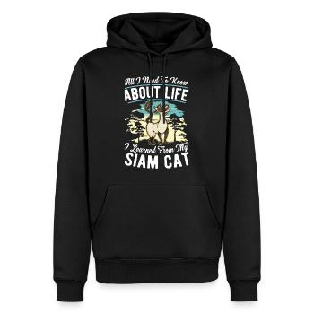 Chat siamois Chat siamois Chat siamois - Sweat à capuche Premium bio Homme - noir - Devant - Nico (187cm)