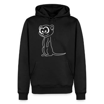 Suricate Comic Animal - Sweat à capuche Premium bio Homme - noir - Devant - Nico (187cm)