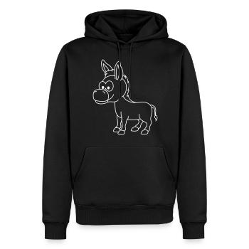 Esel Comic Tier - Männer Premium Bio Hoodie - Schwarz - Vorne - Nico (187cm)
