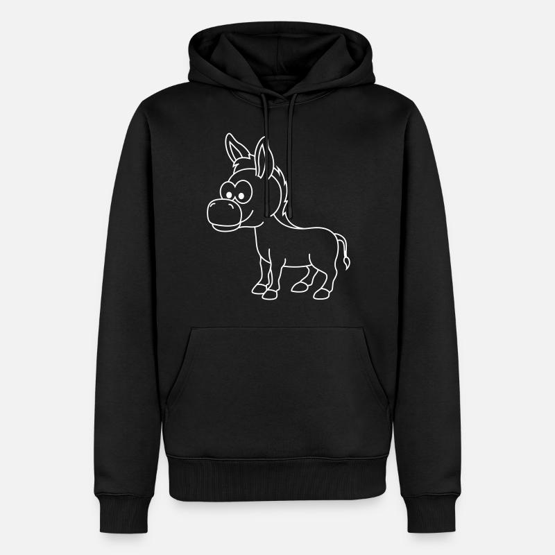Esel Comic Tier - Männer Premium Bio Hoodie - Schwarz