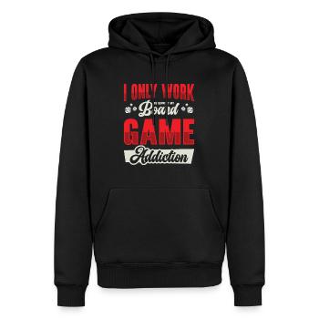 Addiction au jeu de société Fan de jeu de société Sur table - Sweat à capuche Premium bio Homme - noir - Devant - Nico (187cm)