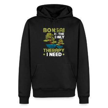 Le bonsaï est la seule thérapie dont j’ai besoin - Sweat à capuche Premium bio Homme - noir - Devant - Nico (187cm)