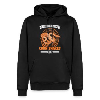 J’aime vraiment Corn Snakes Corn Snake - Sweat à capuche Premium bio Homme - noir - Devant - Nico (187cm)