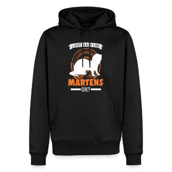 J’aime beaucoup Martens Marder - Sweat à capuche Premium bio Homme - noir - Devant - Nico (187cm)