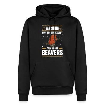 May spontaneously talk about Beavers Biber - Männer Premium Bio Hoodie - Schwarz - Vorne - Nico (187cm)
