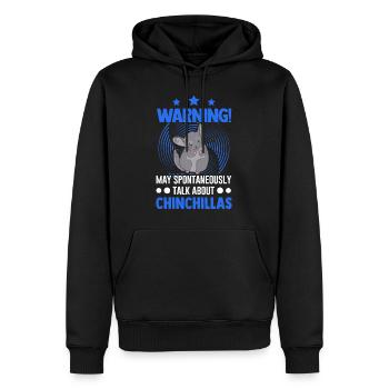 Peut parler spontanément de Chinchillas - Sweat à capuche Premium bio Homme - noir - Devant - Nico (187cm)