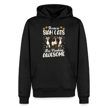 Parce que les Chats du Siam sont impressionnants - Sweat à capuche Premium bio Homme - noir - Devant - Nico (187cm)