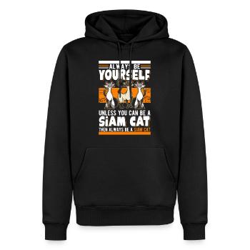 Chat siamois Chat siamois Chat siamois - Sweat à capuche Premium bio Homme - noir - Devant - Nico (187cm)