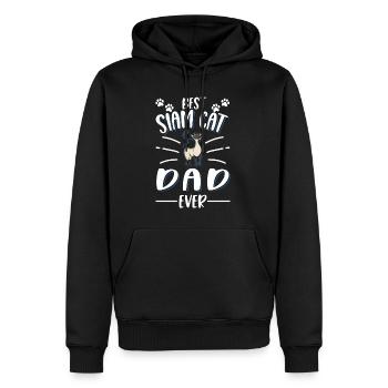 Chat siamois Papa Siam Chat Papa Chat siamois - Sweat à capuche Premium bio Homme - noir - Devant - Nico (187cm)