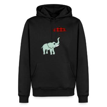 Elefant Elefanten Elephant Rüsseltier Zoo Zirkus - Männer Premium Bio Hoodie - Schwarz - Vorne - Nico (187cm)