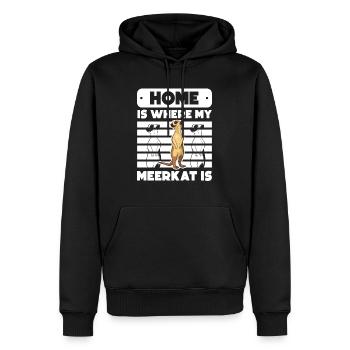 Home is where my Meerkat is - Männer Premium Bio Hoodie - Schwarz - Vorne - Nico (187cm)