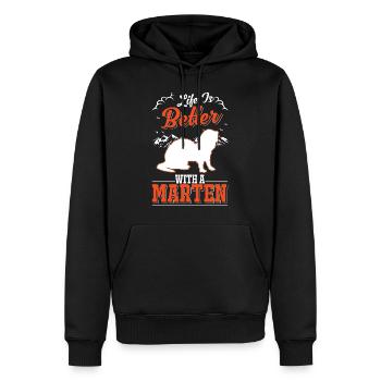 La vie est meilleure avec un martre Martre Martre Martre Martre - Sweat à capuche Premium bio Homme - noir - Devant - Nico (187cm)