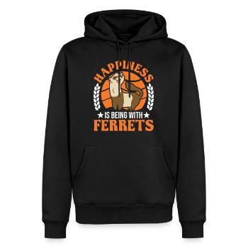 Happiness is being with Ferrets Frettchen - Männer Premium Bio Hoodie - Schwarz - Vorne - Nico (187cm)